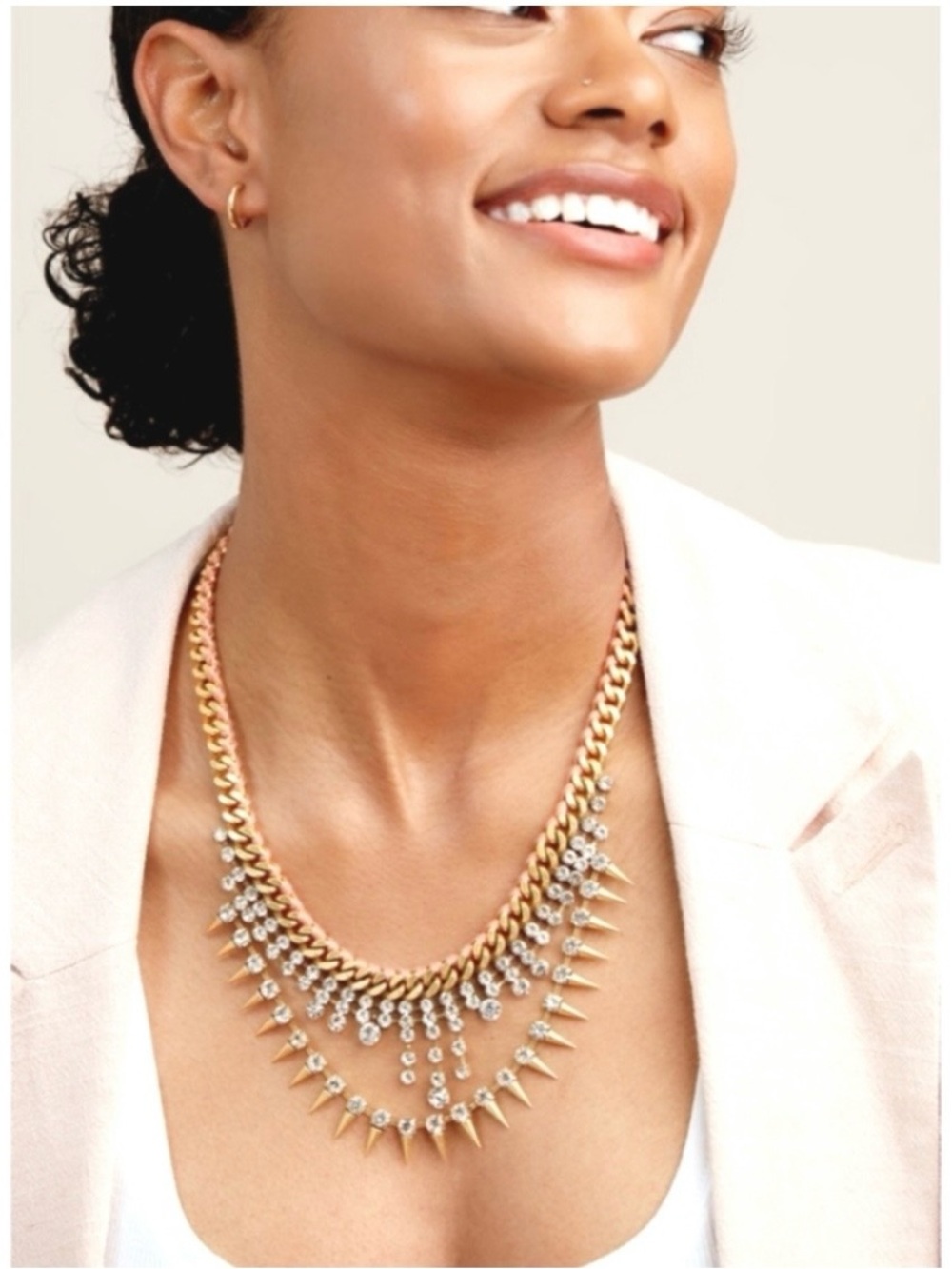 stella & dot merci statement necklace edgy feminine punk